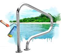 AnatUm Easy Mount Hand Grab Rail w/Complete Mounting Accessories and Base Plate 304 Stainless Steel Pool Hand Rail