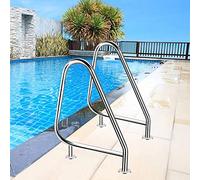 AnatUm Pool Railing In-ground Swimming Pool Bend Handrail 304 Stainless Steel Safe Rail Pool Entry Rail for Garden Backyard Pools, Water Parks, Inground Pool