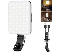 Anautin 60 LED Camera Light, USB Rechargeable Selfie Light, 7 Modes, 10-Level Brightness, Portable Clip on Light for Phone/Tablet/Laptop