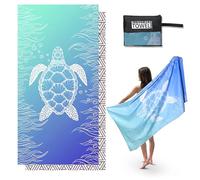 Anavasi 1 Pack Microfibre Beach Towels for Adults, 180 × 90 cm Quick Dry Beach Towel with Double Side Print, Lightweight Beach Towel with Net Bag, Sand Free Microfiber Towels for The Beach (Seagrass)