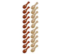 Anawakia Small Wooden Salt Spoon Mini Wooden Spoon with Short Handle Small Wooden Salt Spoon for Small Jam Jars Spices Sugar Honey Coffee Tea Mustard Ice Cream (Coffee Beige, 20 Pieces)