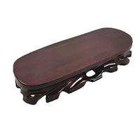 Anawakia Wood Base Display Stand Bonsai Wooden Pedestal Teapot Pedestal Tray Popular Stone Ornament Display Stand Craft Bracket Teapot Base Oriental Vase Stand (Oval b,27 x 10 x 4.5cm)