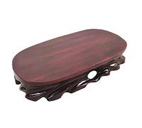 Anawakia Wood Base Display Stand Bonsai Wooden Pedestal Teapot Pedestal Tray Popular Stone Ornament Display Stand Craft Bracket Teapot Base Oriental Vase Stand (Oval a,21 x 12 x 4.5cm)