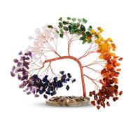 ANAYA AGATE 7 Chakra Crystal Tree of Life - Handmade Healing Gemstone Bonsai Trees for Home & Office Décor - Feng Shui Money Tree for Positive Energy, Good Luck & Spiritual for Women