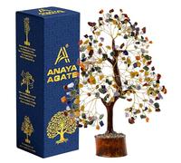 ANAYA AGATE 7 Chakra Healing Crystal Tree of Life, Handmade Golden Wire Crystal Tree for Good Luck, Positive Energy, Wealth, Reiki Healing, and Decor, for Women and Mom