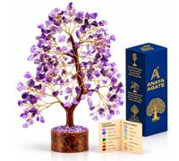ANAYA AGATE Amethyst Crystal Tree of Life, Healing Crystal Trees | Home & Office Decor, Handmade Purple Gemstone Money Bonsai Tree for Positive Energy, Good Luck, Birthday Gifts for Women, Mom