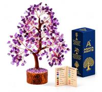 ANAYA AGATE Amethyst Tree of Life Crystal Trees for Home, Office, and Purple Desk Decor - Handmade Bonsai Tree for Positive Energy, Healing & Money - Good Luck Spiritual Birthday Gift for Women