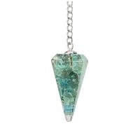 ANAYA AGATE Aquamarine Pendulum - Orgone Crystal Pendulum - Dowsing Pendulum for Divination, Meditation, Chakra Healing - Natural Gemstone Pendulum