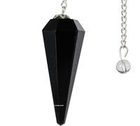ANAYA AGATE Black Obsidian Pendulum, Chakra Pendulum with Chain, Certified Dowsing Crystals and Healing Stones for Divination Meditation, Chakra Balancing and Crystal Grid, Natural Gemstone Pendulums