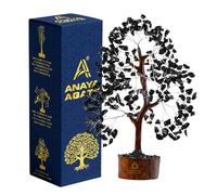 ANAYA AGATE Black Tourmaline Crystal Trees for Home Decor, Office Desk Decoration, Chakra Healing Crystals and Stone for Positive Energy, Money, Good Luck, Tree of Life Spiritual for Women and Mom
