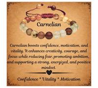 ANAYA AGATE Carnelian Bracelet - Healing Crystal Bracelet for Women, Men - Chic Gemstone Bracelets for Men and Women - 8mm Round Bead Bracelets for Spiritual Healing, Protection, Positive Energy