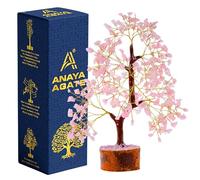 ANAYA AGATE Crystal Tree of Life Rose Quartz Healing Crystal Trees for Home & Office Decoration, Handmade Gem Money Bonsai Trees for Positive Energy, Good Luck, Christmas, Birthday Gift for Women, Mom