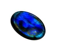 Anaya Agate Labradorite Worry Stone 35-40mm - Healing Thumb Crystal for Anxiety & Stress Relief - Palm Meditation Stone with Velvet Pouch Christmas Gift for Men & Women