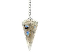 ANAYA AGATE Rainbow Moonstone Pendulum - Orgone Crystal Pendulum - Dowsing Pendulum for Divination, Meditation, Chakra Healing - Natural Gemstone Pendulum
