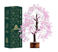 ANAYA AGATE Rose Quartz Crystal Tree for Home Decor, Office Desk Decoration, Chakra Healing Crystals and Stone for Positive Energy, Money, Good Luck, Tree of Life Spiritual for Women and Mom