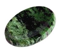 Anaya Agate Ruby Zoisite Worry Stones - Crystal Thumb Worry Stone for Anguish, Stress - Relaxing & Soothing Balance Stones for Meditation, Relief - Healing Stones & Crystals for Men, Women