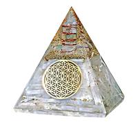 Anaya Agate Selenite Glow Crystal Pyramid - Handmade Selenite Orgone Pyramid for High Frequency Vibration, Powers of Manifestation - Orgonite Pyramids Promotes Peace and Calmness