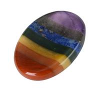 Anaya Agate Seven Chakra Worry Stones Certified Crystal Thumb Worry Stone for Anguish, Relaxing and Soothing Balance Stones for Meditation, Stress Relief Crystals and Healing Stones for Men, Women