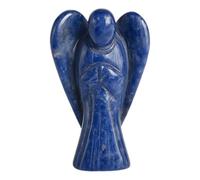ANAYA AGATE Sodalite Angel Statue 2" Beautiful Gemstone Guardian Angel Natural Crystal Hand-Carved Charms for Intuition, Mental Clarity, Fostering Communication & Positive Energy Crystal Figurines