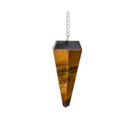 ANAYA AGATE Tiger Eye Pendulum, Chakra Pendulum with Chain, Certified Dowsing Crystals and Healing Stones for Divination Meditation, Chakra Balancing and Crystal Grid, Natural Gemstone Pendulums