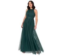 Anaya with Love Women's Ladies Maxi Dress Halter Neck Long Sleeveless with Belt A Line Evening Gown Ball Prom Wedding Guest Bridesmaid, Emerald Green, 12