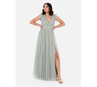 Anaya with Love Women's Deep V-Neck Maxi Dress in Green | Size: 20 Anaya with Love Green 20