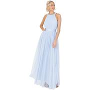 Anaya with Love Women's Ladies Maxi for Women Halter Neck Long Sleeveless Belt a Line Evening Gown Ball Prom Wedd Dress, Light Blue, 24 UK