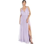 Anaya with Love Women's Ladies Women Long Length Maxi Short Sleeve Cami V Neckline Long Length Empire Waist Bridesmaid Dress, Moody Lilac, 16 UK