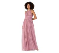 Anaya with Love Women's Maxi Dress Ladies Sleeveless Halterneck Ruffle Empire A-line for Wedding Guest Bridesmaid Ball Evening Occasion, Bridal Rose, 20