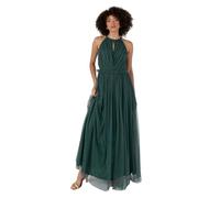 Anaya with Love Women's Maxi Dress Ladies Sleeveless Halter Neck Ruffle Empire A-line for Wedding Guest Bridesmaid Ball Evening Occasion, Emerald Green, 6