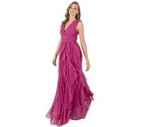 Anaya with Love Women's Maxi for Women Ladies Long Evening Gown V Neck Back Keyhole Ruffle Sleeveless Wedding Dress, Purple, 26 UK