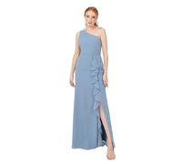 Anaya with Love Womens Maxi Ladies Sleeveless One-Shoulder Asymmetric Split Waterfall Ruffle A-line Bridesmaid Wedding Guest Prom Dress, Soft Blue, 12 UK