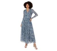 Anaya With Love Floral Wrap Midaxi Dress, Blue Floral Print