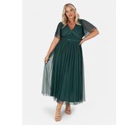 Anaya with Love Women's Ribbon Detail Midi Dress in Emerald | Size: 28 Anaya with Love Emerald 28
