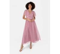 Anaya with Love Women's Ribbon Detail Midi Dress in Pink | Size: 14 Anaya with Love Pink 14