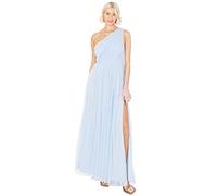 Anaya with Love Women's Womens Ladies Maxi One Cold Shoulder Slit Split Sleeveless Prom Wedding Guest Bridesmaid Dress, Light Blue, 10 UK