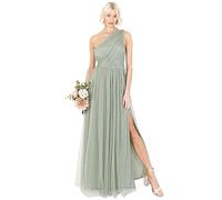 Anaya with Love Women's Womens Ladies Maxi One Cold Shoulder Slit Split Sleeveless Prom Wedding Guest Bridesmaid Dress, Forest Green, 12 UK