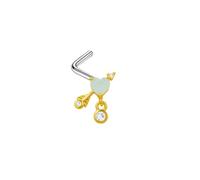 ANAZOZ 20G 1PC Stainless Steel Nose Stud Piercing for Women | Bowknot and Heart with Cubic Zirconia,Gold Pink,Nickel Free,Hypoallergenic,Daily Wear