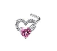 ANAZOZ 20G 1PC Women's Stainless Steel Nose Stud Bar | Hollow Butterfly with Cubic Zirconia,Gold Pink,Nickel Free,Hypoallergenic,Daily Wear