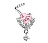 ANAZOZ 20G 1PC Women's Stainless Steel Nose Stud Bar | Hollow Butterfly with Cubic Zirconia,Gold Pink,Nickel Free,Hypoallergenic,Daily Wear