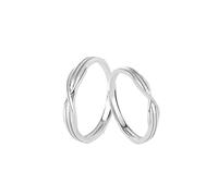 ANAZOZ 925 Sterling Silver Customized Wedding Rings for Women and Men, Interweave, Silver Engagement Ring Adjustable for Women and Men