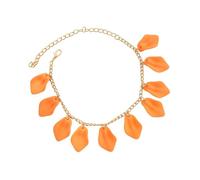 ANAZOZ Anklet Resin for Women, Chain with Petals, Anklet for Women Adjustable 8.67 + 4.14 Inch, Orange