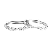 ANAZOZ Eternity Ring for Women and Men Engraved Personalized Sterling Silver, Interweave, Eternity Ring Adjuster Men and Women Silver