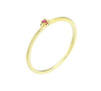 ANAZOZ Eternity Wedding Band Women Solitaire Round with Created Ruby, Gold Ring for Women 14 K, Gold, Size U 1/2