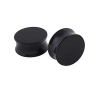 ANAZOZ Plugs and Tunnels 26mm,Acrylic Tunnels Black Body Piercing Jewelry 2Pcs Black Round Shape
