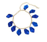 ANAZOZ Resin Anklets for Women Beach, Chain with Petals, Adjustable Anklet Women 8.67 + 4.14 Inch, Blue