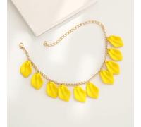 ANAZOZ Resin Beach Ankle Jewelry for Women, Chain with Petals, Anklet Bracelets for Women Adjustable 8.67 + 4.14 Inch, Yellow