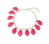 ANAZOZ Resin Beach Anklet Bracelet for Women, Chain with Petals, Adjustable Anklet for Women Large 8.67 + 4.14 Inch, Rose Red