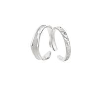 ANAZOZ Sterling Silver Custom Promise Ring for Men and Women, Branches and Flower, Wedding Ring Adjustable Silver for Her and Him