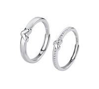 ANAZOZ Sterling Silver Eternity Rings for Men and Womens Personalized, Round with Cubic Zirconia, Eternity Ring Adjustable Silver for Her and Him